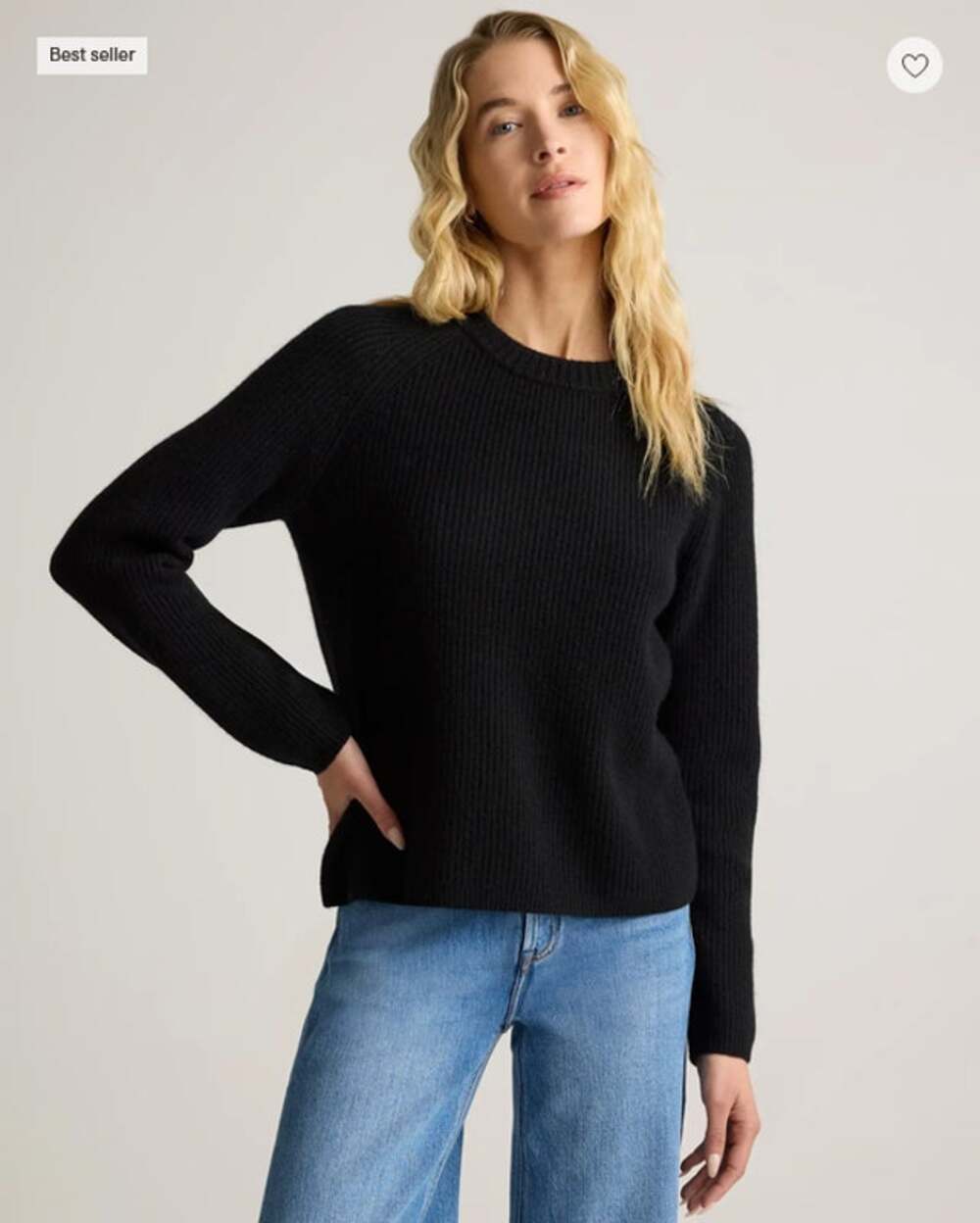 Quince Mongolian Cashmere Fisherman Crewneck Sweater Medium